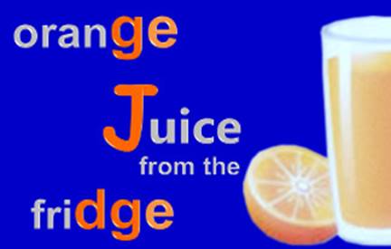 J sound: orange juice from the fridge