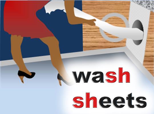 SH sound: wash sheets