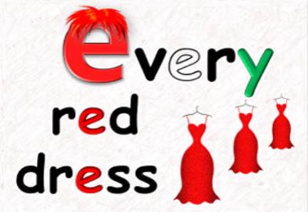 Short E sound: every red dress